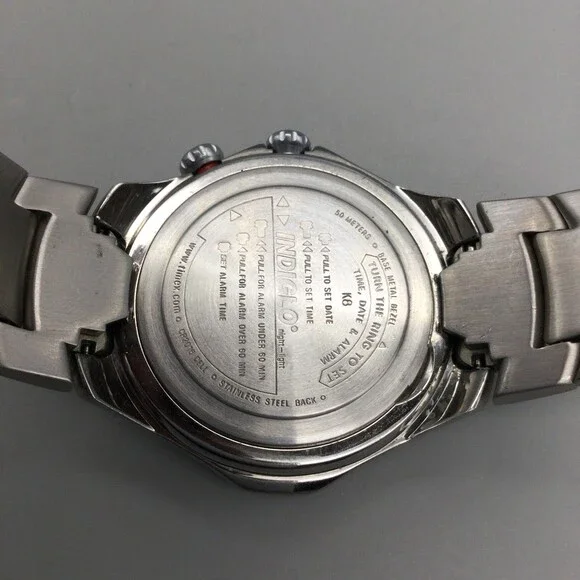 Timex Watch Men I-Control 39mm Silver Tone Black Dial Date New Battery 7.75